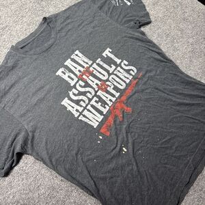 Ban The‎ Assault On Weapons, Gun Printed Men's New Patriotic Black T-shirt